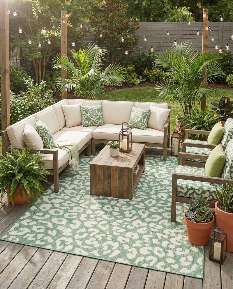 Savannah Escape Collection Area Rug -  Amazon (Green Blue) Rectangle Green Blue  lifestyle 7