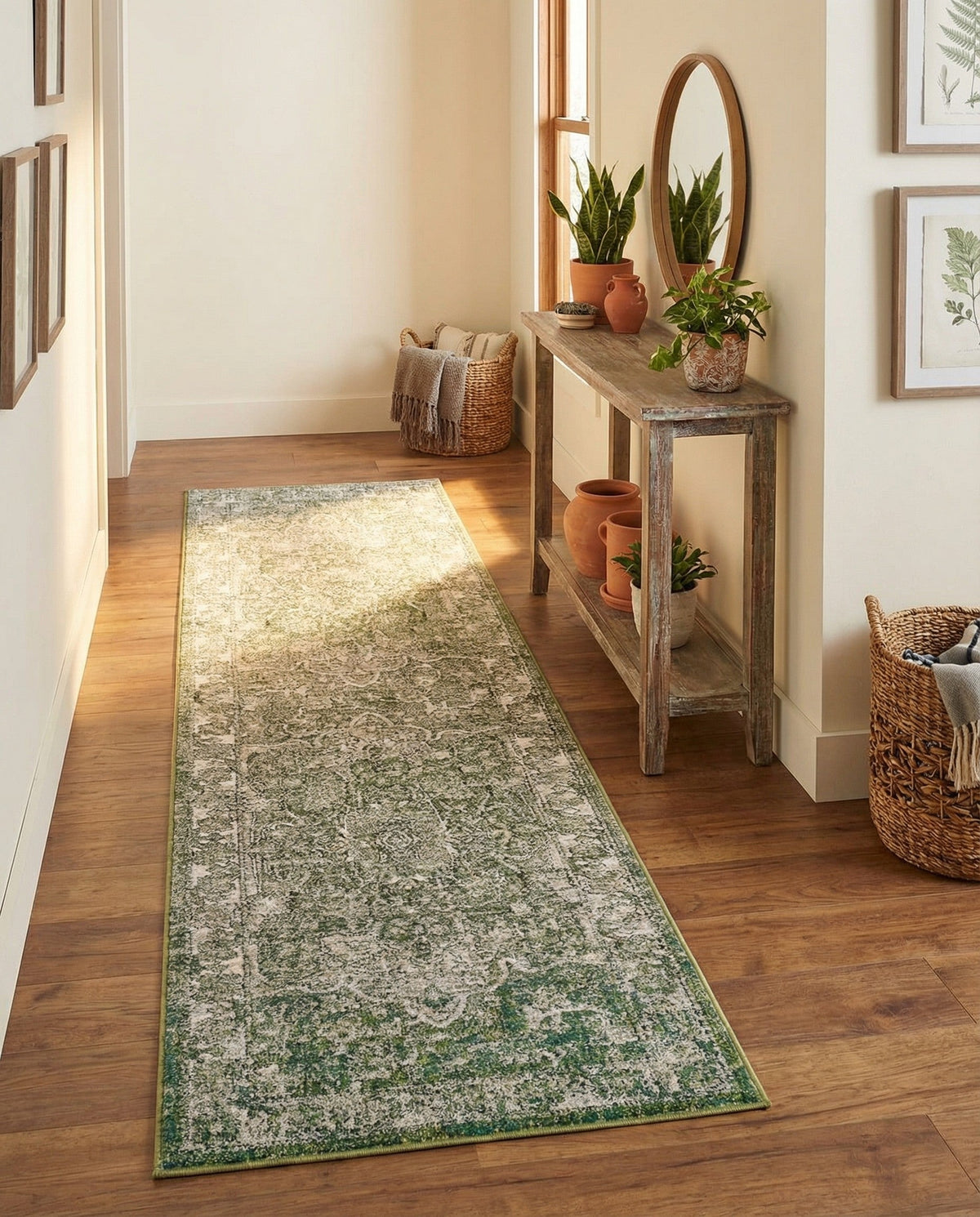 Savannah Soiree Collection Area Rug -  Everglade (Green) Runner Green  lifestyle 110