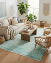 Bazaar Chic Collection Area Rug -  Taza Rectangle Turquoise  lifestyle 4