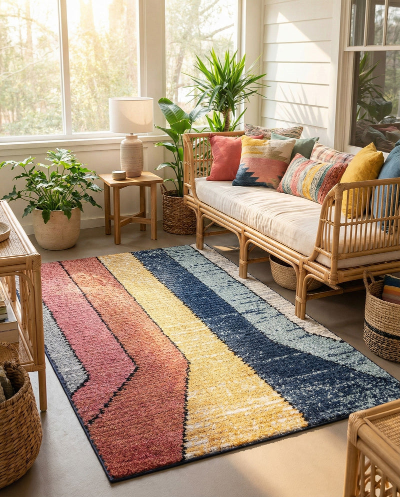 Marrakech Mosaic Collection Area Rug -  Agadir Rectangle Multi  lifestyle 12