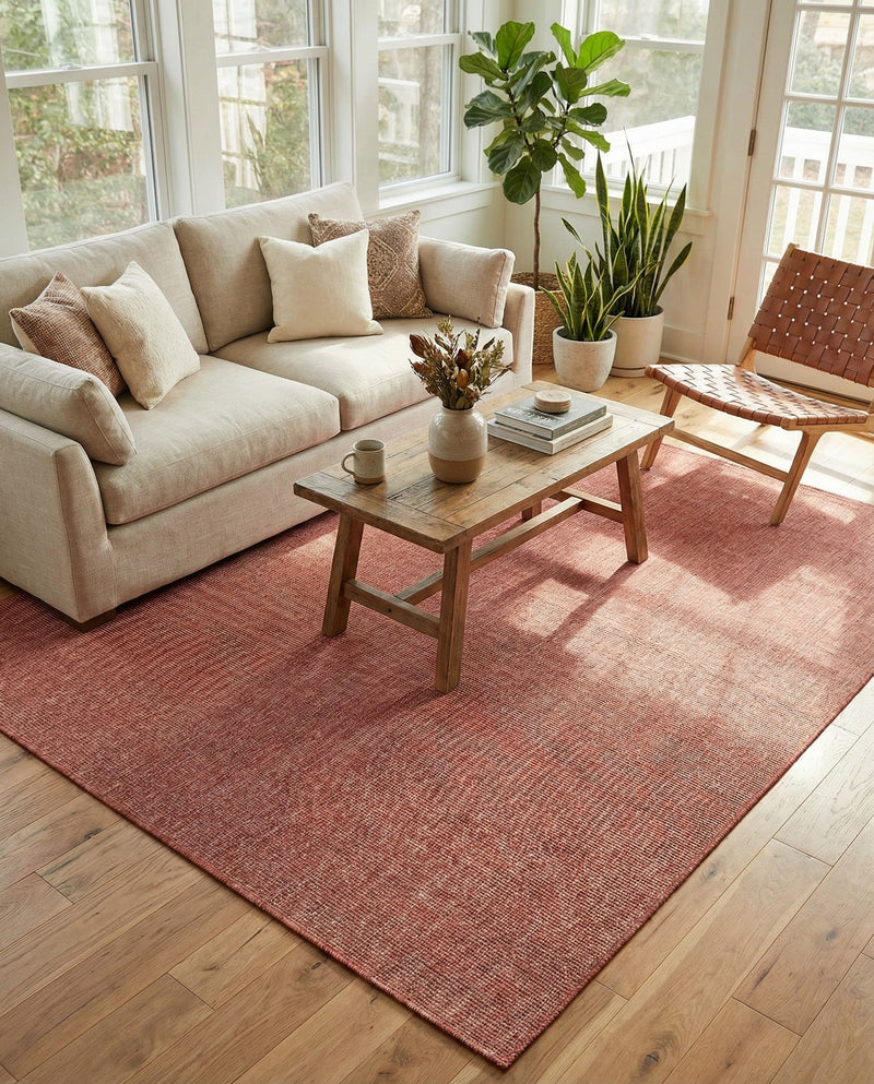 Seaside Serenity Collection Area Rug - Veranda (Rust Red) Rectangle Rust Red  lifestyle 14
