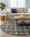 Seaside Haven Rugs Collection Area Rug - Sapphire (Charcoal) Round Charcoal  lifestyle 27