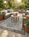 Patio Heritage Collection Area Rug -  Haven Rectangle Blue  lifestyle 18