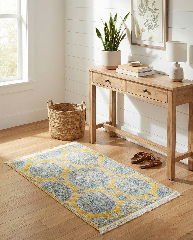 Arcadia Rugs Collection Area Rug -  Atlantis (Yellow) Rectangle Yellow  lifestyle 18