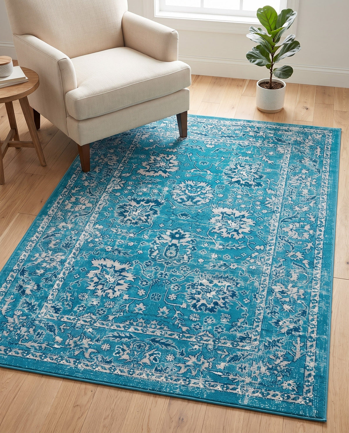 Geneva Terrace Collection Area Rug -  Lausanne Rectangle Blue  lifestyle 53
