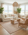 Coastal Haven Striped Jute Collection Area Rug - Marina Rectangle Pink and Gray  lifestyle 25