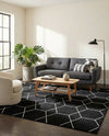 Trellis Mosaic Collection Area Rug - Arborville (Black) Rectangle Black  lifestyle 4