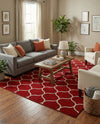 Trellis Mosaic Collection Area Rug -  Pergolatown (Red) Rectangle Red  lifestyle 10