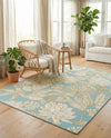 Seaside Blooms Collection Area Rug -  Shalimar Rectangle Soft Blue  lifestyle 10