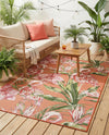Seaside Blooms Collection Area Rug -  Kyoto Rectangle Coral  lifestyle 13