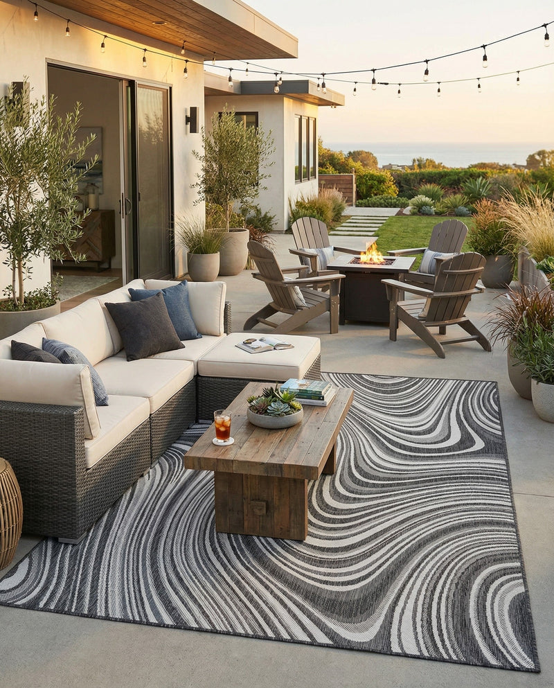 Urban Terrace Collection Area Rug - Soho Rectangle Charcoal  lifestyle 19