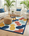 Caribbean Terrace Collection Area Rug -  Nevis Rectangle White  lifestyle 23