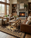 Tabriz Tapestries Collection Area Rug - Azerbaijan (Brown) Rectangle Brown  lifestyle 14