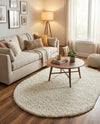 Plush Oasis Collection Area Rug - Serenity (Pure Ivory) Oval Pure Ivory  lifestyle 37