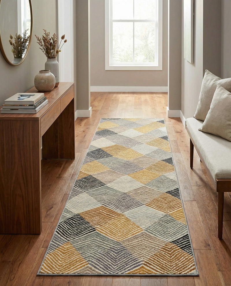 Urban Terrace Collection Area Rug - Metropolis Runner Gray  lifestyle 55