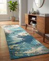 Urban Terrace Collection Area Rug -  Gazebo Runner Blue and Ivory  lifestyle 74