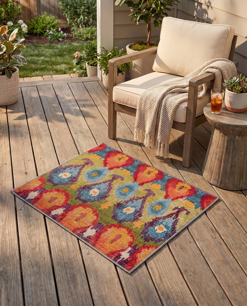 Urban Terrace Collection Area Rug -  Compass Rectangle Multi  lifestyle 39