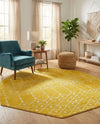 Marrakesh Lattice Collection Area Rug - Casablanca (Yellow) Octagon Yellow  lifestyle 59
