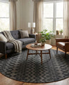 Garden Lattice Charm Collection Area Rug -  Pergola (Charcoal) Round Charcoal  lifestyle 45