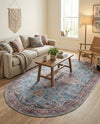 Zahara Oasis Collection Area Rug -  Casablanca Oval Blue  lifestyle 72