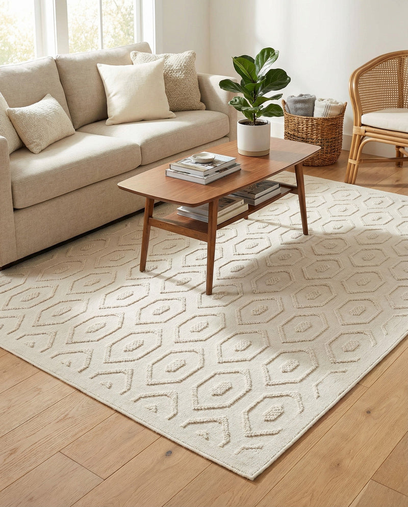 Garden Lattice Charm Collection Area Rug - Arbor (Ivory) Rectangle Ivory  lifestyle 4