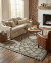 Savannah Threads Collection Area Rug -  Serengeti Rectangle Charcoal and Ivory  lifestyle 6