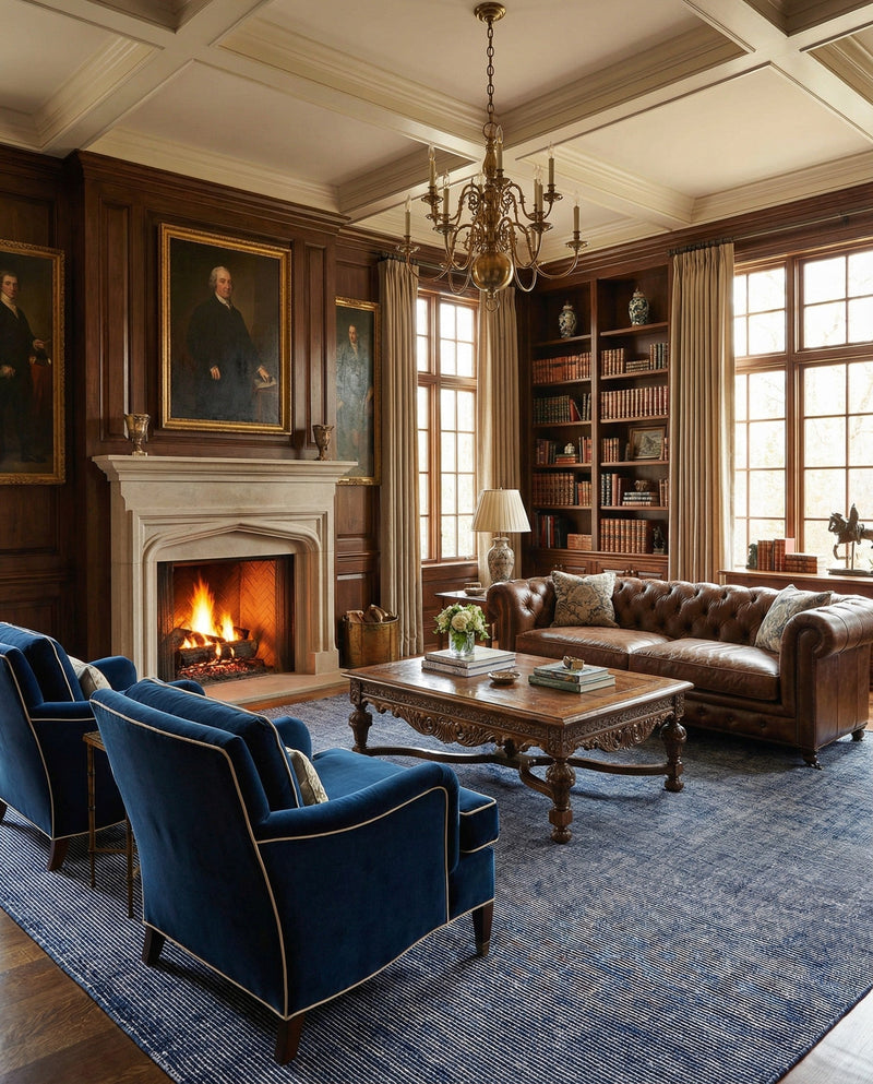 Berkshire Estate Collection Area Rug - Windsor (Blueberry) Square Blueberry  lifestyle 50