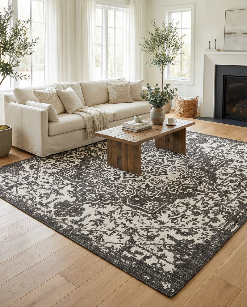Urban Oasis Rugs Collection Area Rug -  Penthouse (Charcoal Gray) Square Charcoal Gray  lifestyle 28