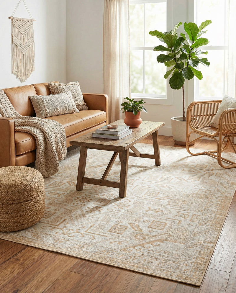 Tribal Terrace Treasures Collection Area Rug - Mayan Marina (Natural) Rectangle Natural  lifestyle 23