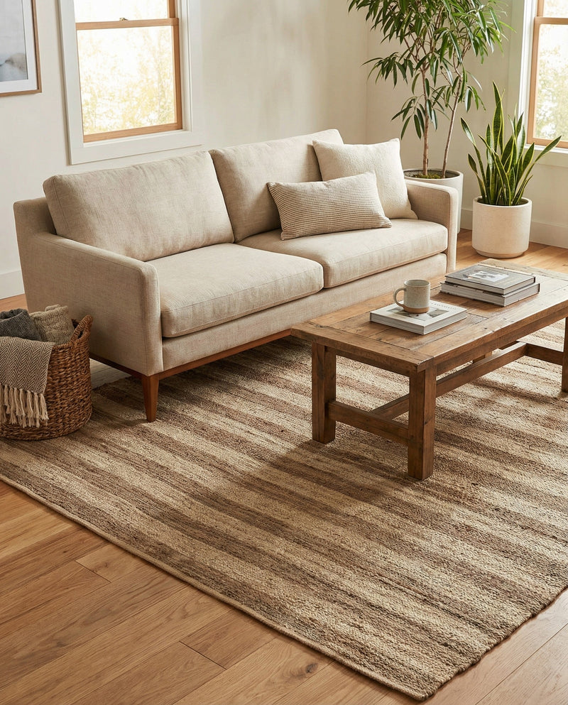 Woven Seaside Jute Collection Area Rug - Nantucket Rectangle Natural Ivory  lifestyle 65