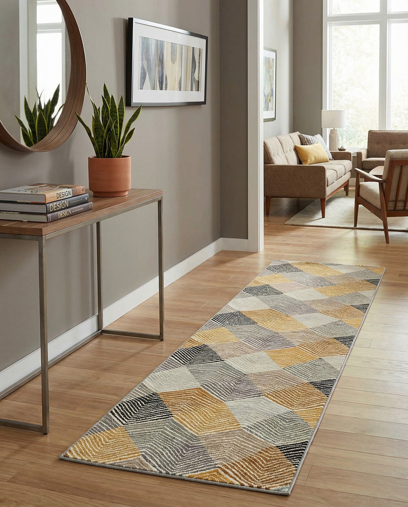 Urban Terrace Collection Area Rug - Metropolis Runner Gray  lifestyle 56