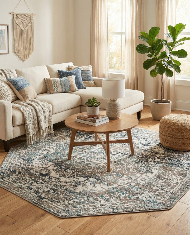 Georgetown Rugs Collection Area Rug - Dupont (Gray) Octagon Gray  lifestyle 47