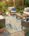 Seaside Blooms Collection Area Rug -  Blossom Rectangle Gray Ivory Yellow  lifestyle 25