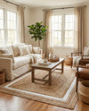 Woven Seaside Jute Collection Area Rug - Nantucket Rectangle Natural and White  lifestyle 20