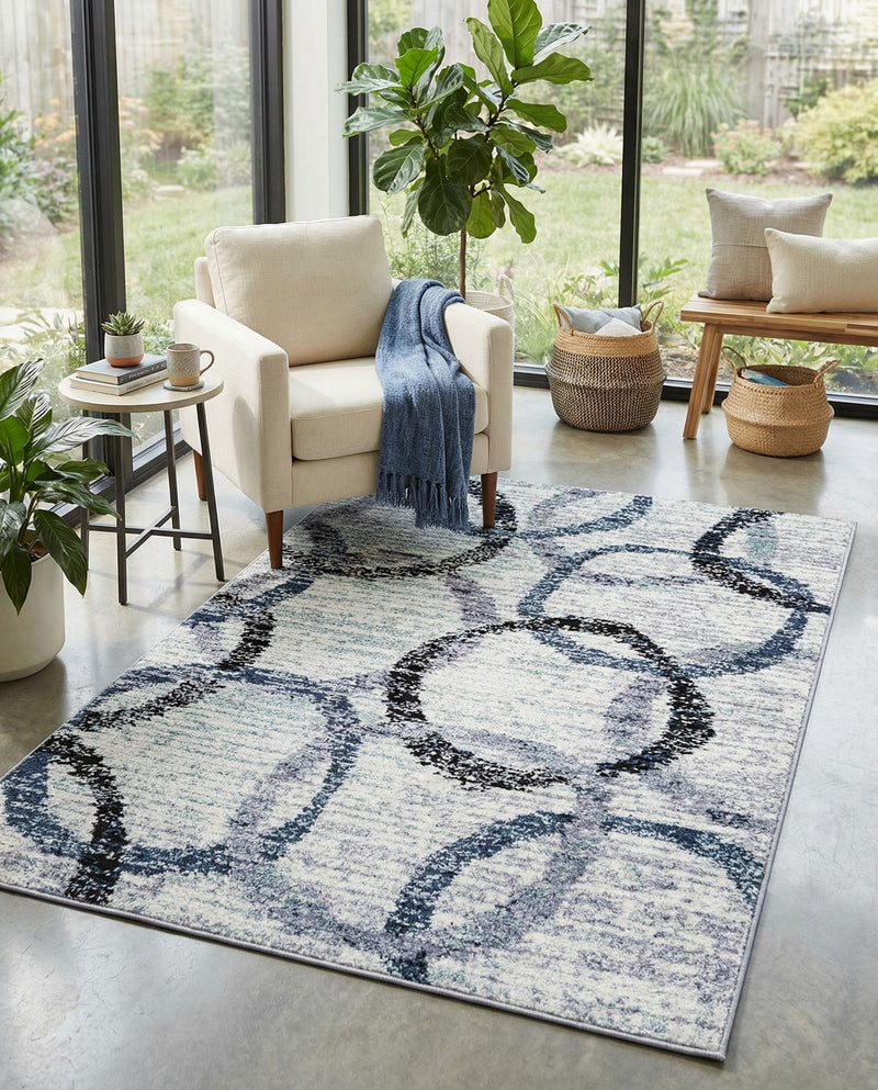 Santa Fe Trails Collection Area Rug -  Taos Rectangle Ivory  lifestyle 9