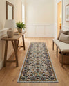 Casablanca Tapestry Collection Area Rug -  Marrakech (Cloud Gray) Runner Cloud Gray  lifestyle 37