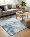 Urban Terrace Collection Area Rug -  Vertex Rectangle Blue and Ivory  lifestyle 15