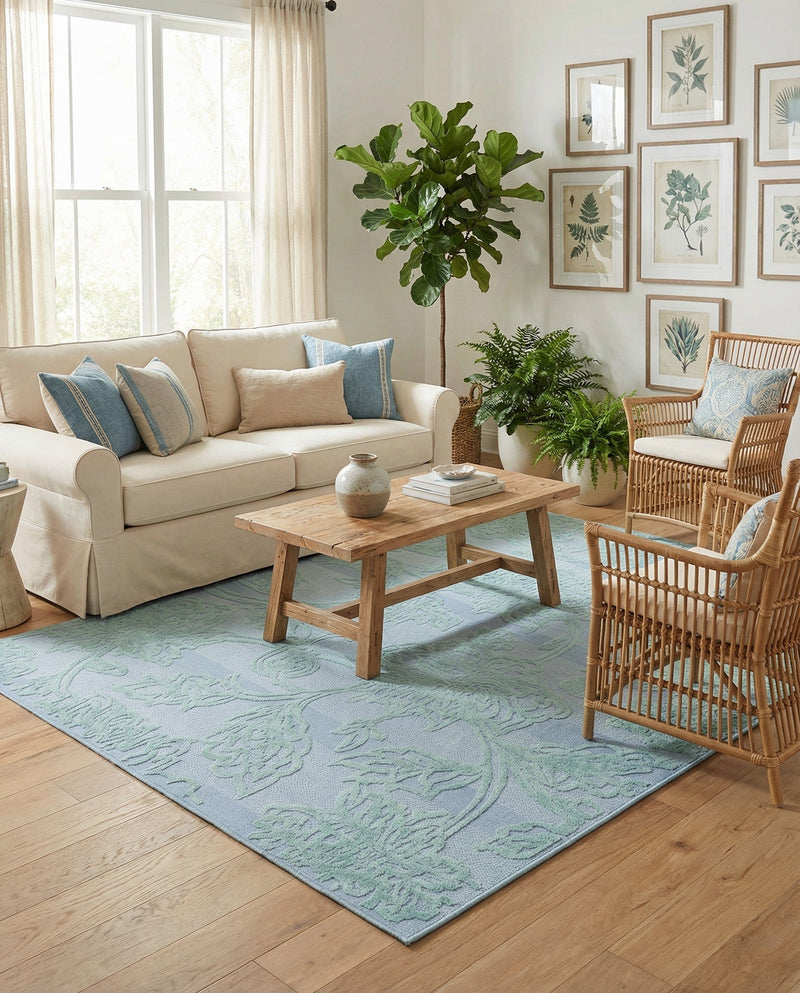 Bahama Breeze Outdoor Collection Area Rug -  Eleuthera Rectangle Navy Blue  lifestyle 34