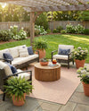 Garden Lattice Charm Collection Area Rug - Arbor (Beige) Square Beige  lifestyle 24