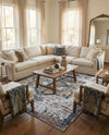 Baroque Era Collection Area Rug - Versailles (Sea Salt White) Rectangle Sea Salt White  lifestyle 15