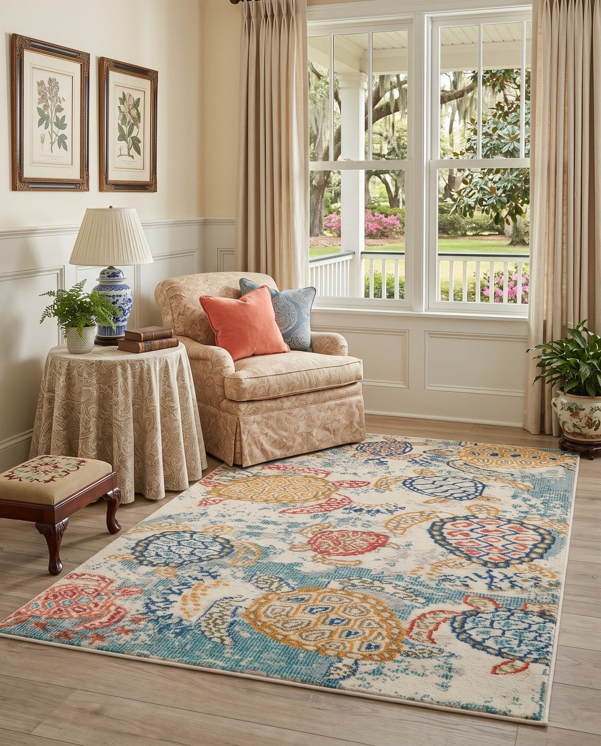 Sorrento Shores Collection Area Rug -  Massa Rectangle Beige  lifestyle 36