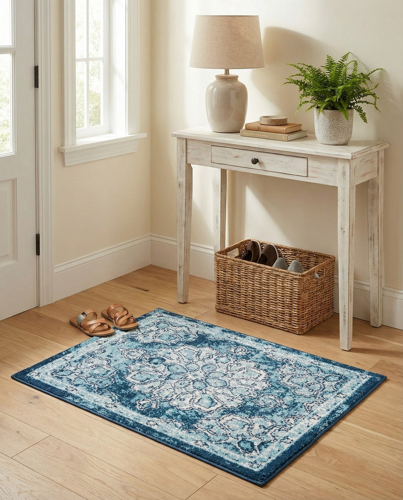 Beverly Grove Collection Area Rug - Melrose (Navy Blue) Rectangle Navy Blue  lifestyle 26