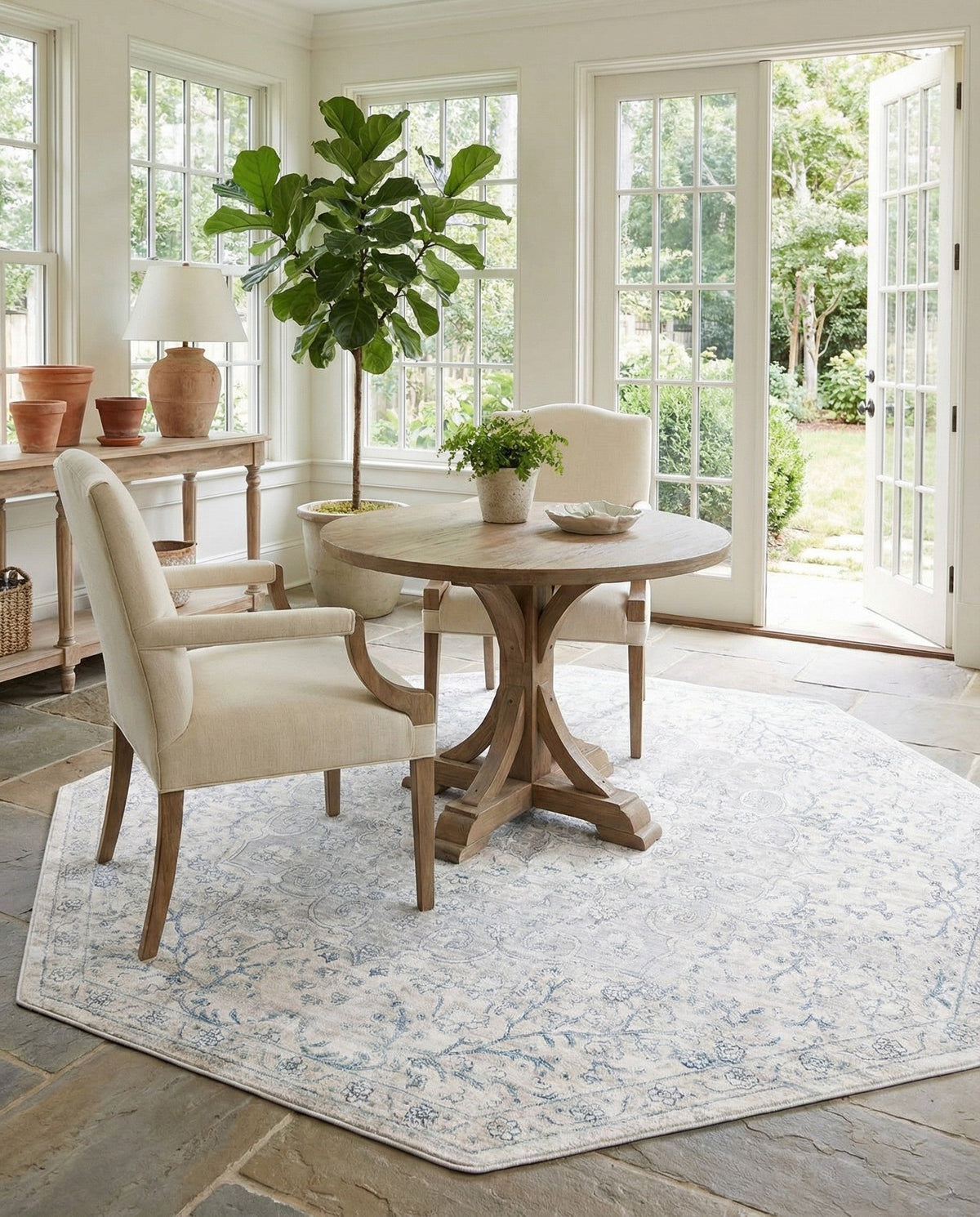 Coastal Haven Collection Area Rug - Seabreeze (Gray) Octagon Gray  lifestyle 42