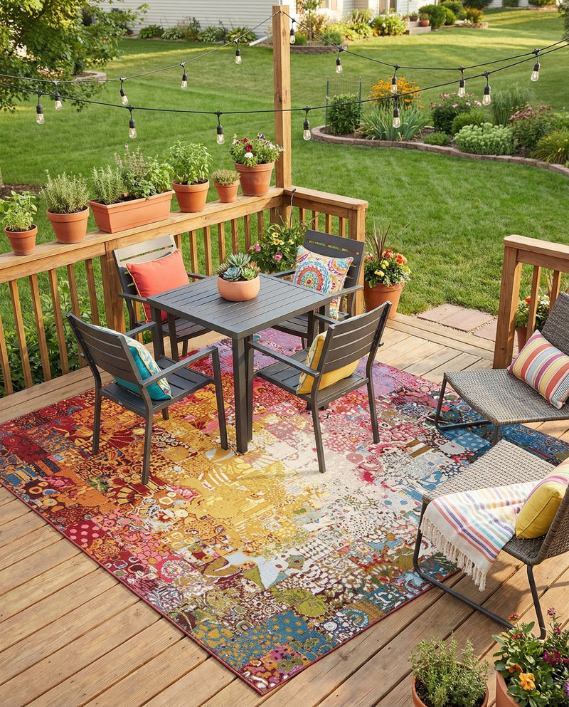 Urban Terrace Collection Area Rug -  Terrace Square Multi  lifestyle 47