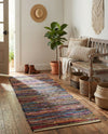 Thar Cotton Collection Area Rug - Alleppey Runner Multi Black  lifestyle 60