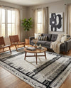Marrakech Mosaic Collection Area Rug -  Sahara Rectangle Black and White  lifestyle 16