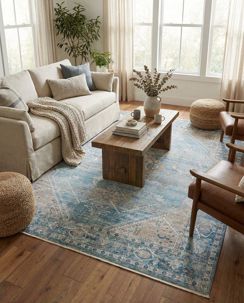 Coastal Haven Collection Area Rug -  Marina Rectangle Blue  lifestyle 21