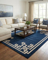 Aegean Labyrinth Collection Area Rug -  Rhodes Rectangle Dark Blue  lifestyle 12