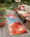 Urban Terrace Collection Area Rug -  Patio Runner Gray and Pink  lifestyle 66