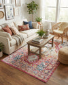 Parisian Elegance Collection Area Rug - Versailles (Pink Gray) Rectangle Pink Gray  lifestyle 6